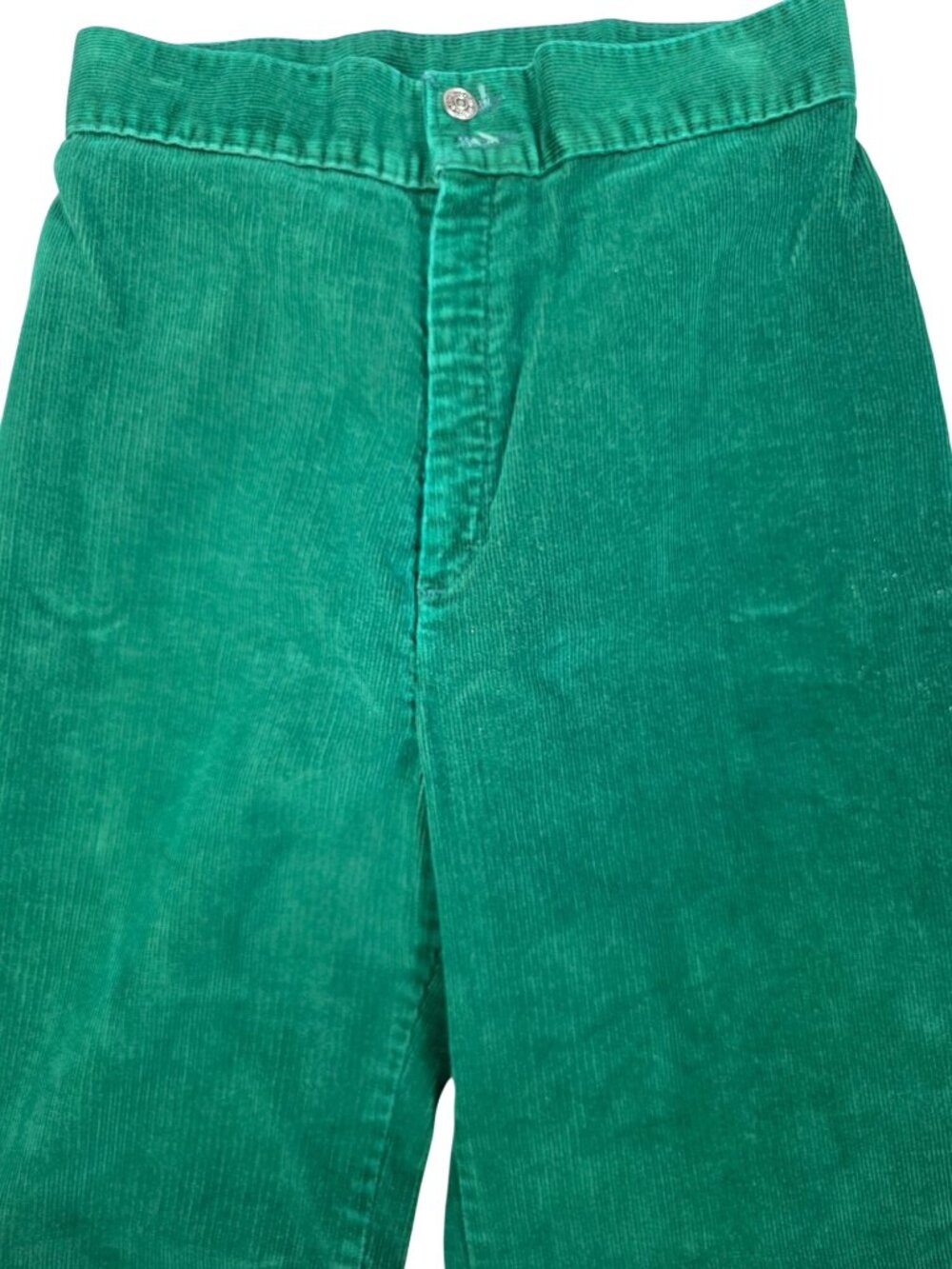 Levis Vintage Green Corduroy Pants With Flare Cuffs, Women's XS